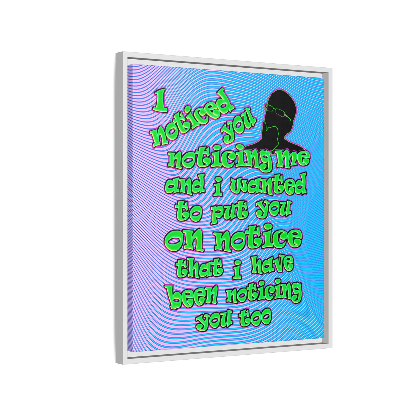 noticed you noticing - framed canvas art (light blue-purple wave)