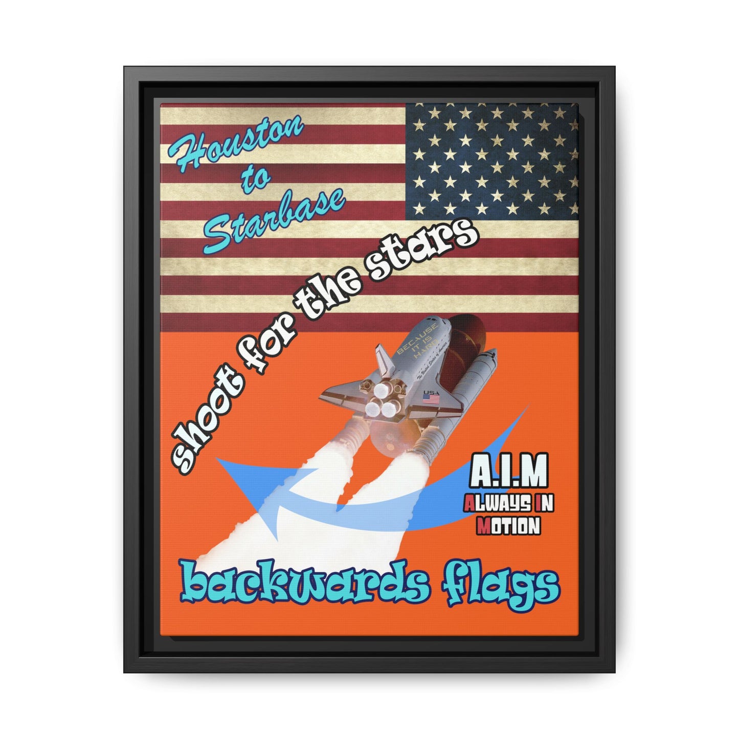 shoot for the stars - framed canvas art (orange)