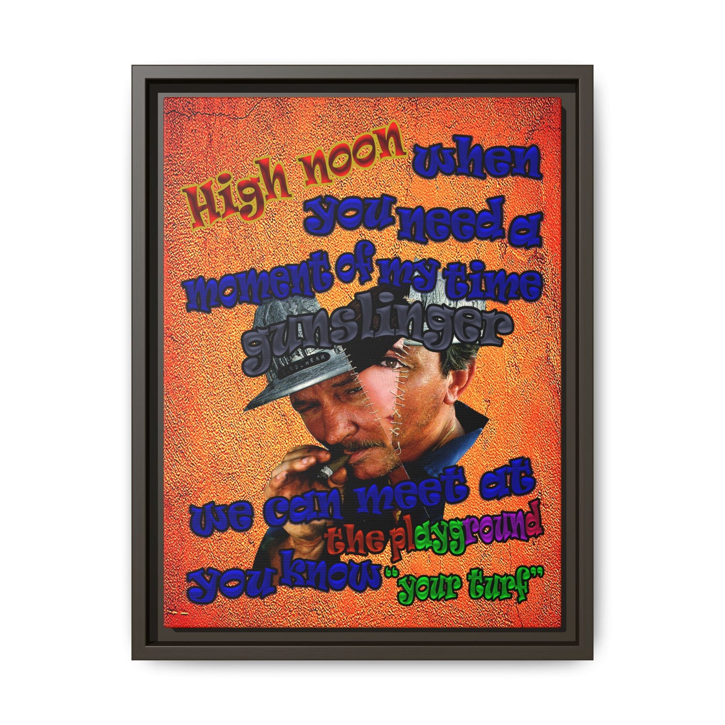 high noon - framed canvas art (burnt orange)