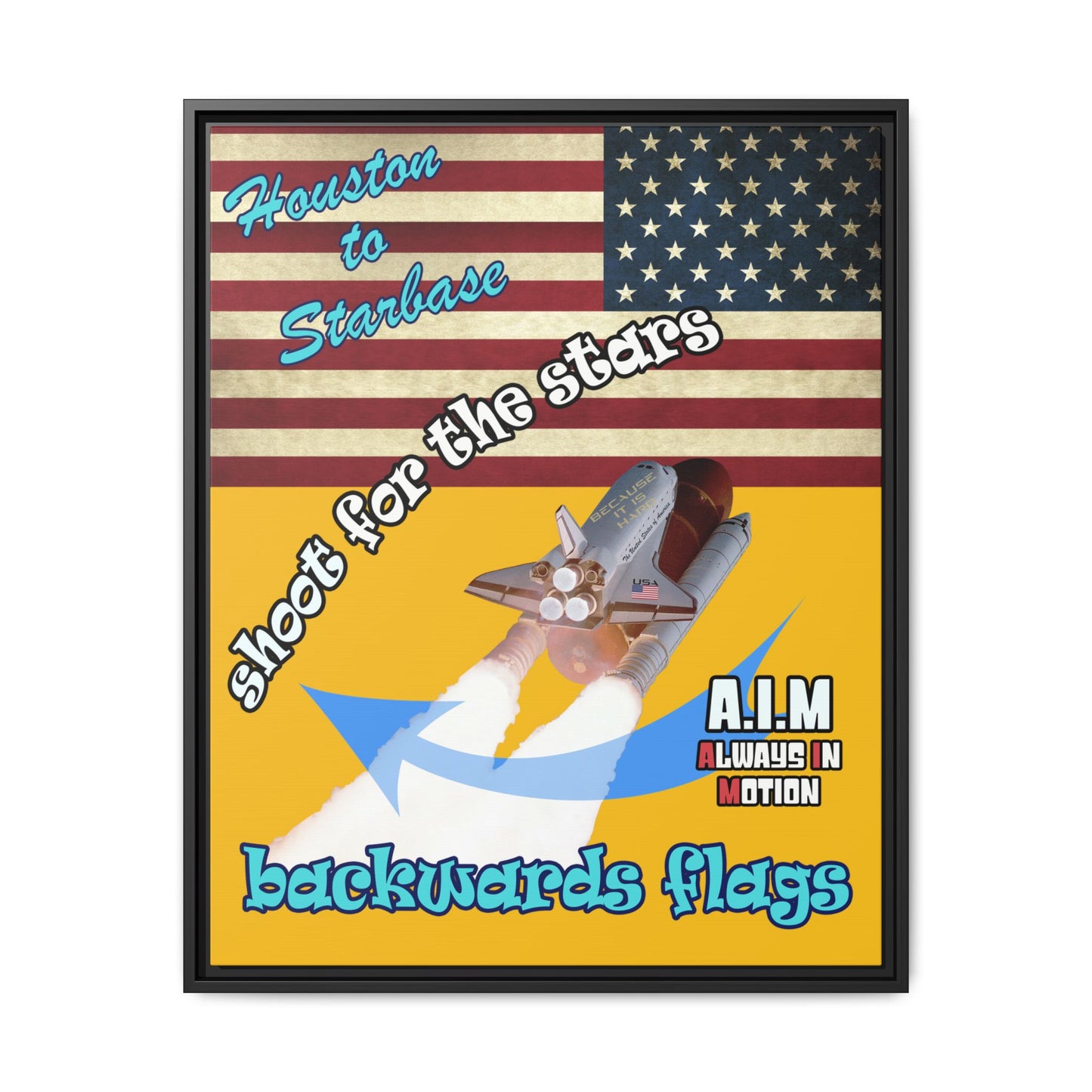 shoot for the stars - framed canvas art (yellow)