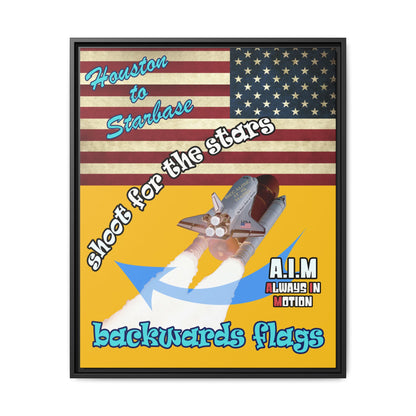 shoot for the stars - framed canvas art (yellow)