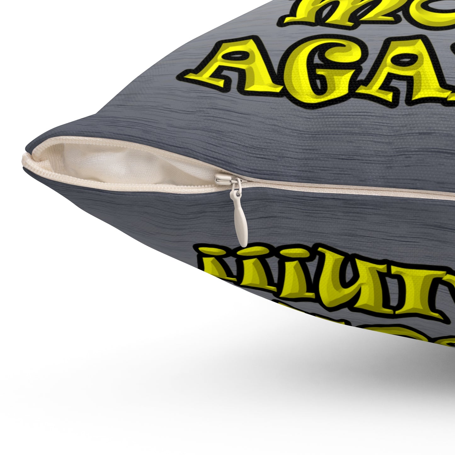 shoot the moon again - Spun Polyester Square Pillow - (brushed nickel)