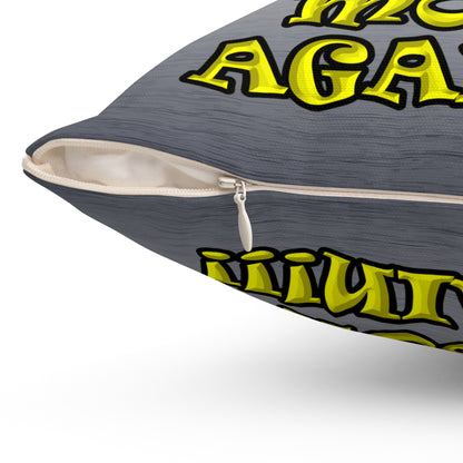 shoot the moon again - Spun Polyester Square Pillow - (brushed nickel)