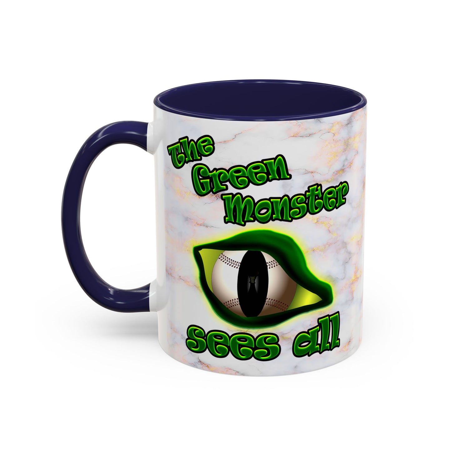 green monster - Accent Mug (white marble)