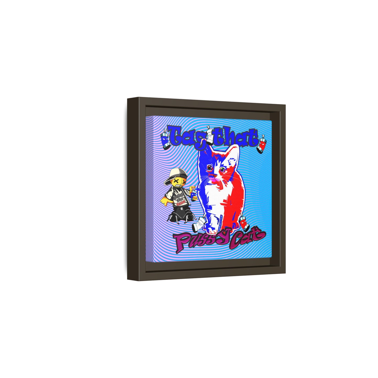 tag that - framed canvas art (light blue-purple wave)