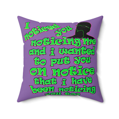 noticed you noticing - Faux Suede Square Pillow - (light purple)