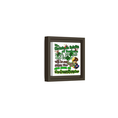 christmas spirits of boston - framed canvas art (white)