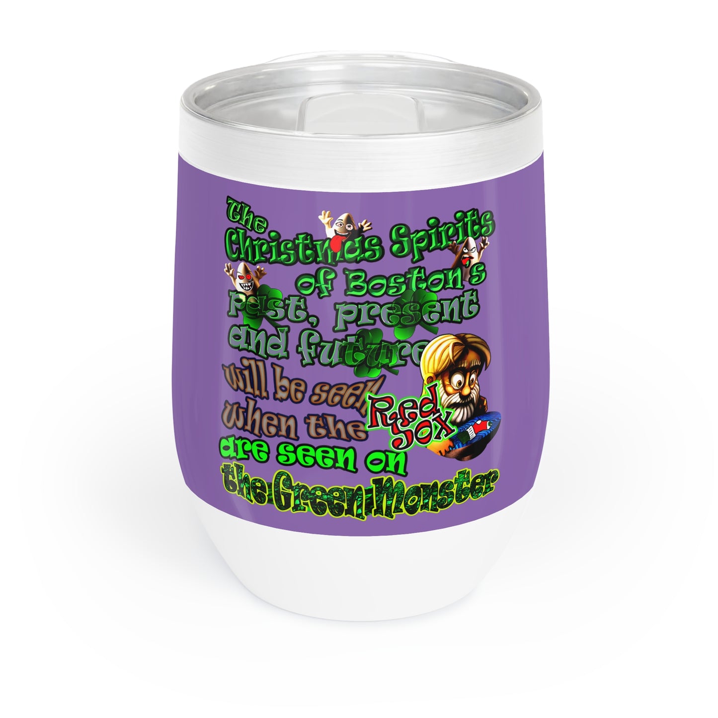 christmas spirits of boston - Chill Wine Tumbler (light purple)
