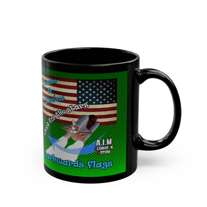 shoot for the stars - Black Mug (logo green)