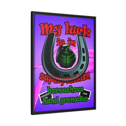 my luck - framed canvas art (purple-pink wave)