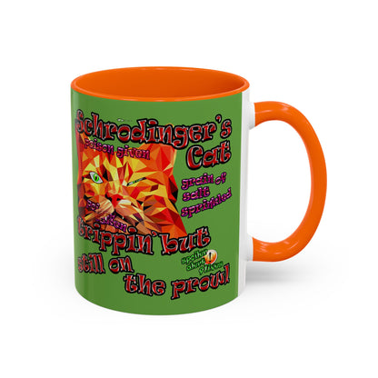 schrodinger's cat - Accent Mug (green)