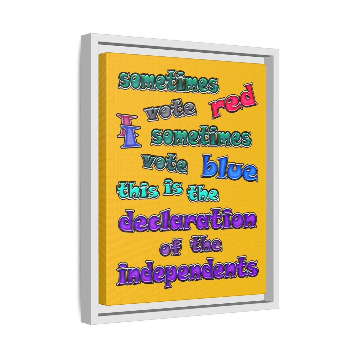 declaration of the independents - framed canvas art (yellow)