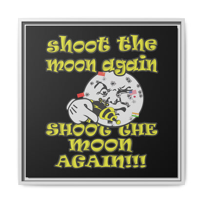 shoot the moon again - framed canvas art (black)