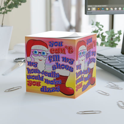 santa's shoes - note cube (color blur)