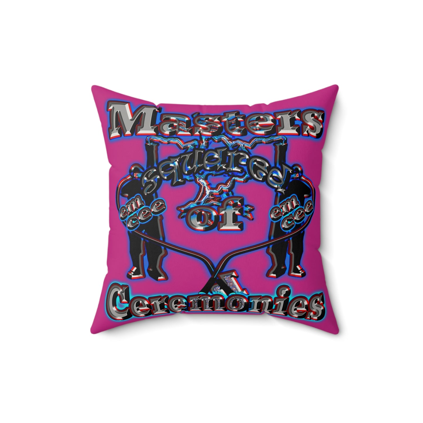 em cee squared - Faux Suede Square Pillow - (pink)