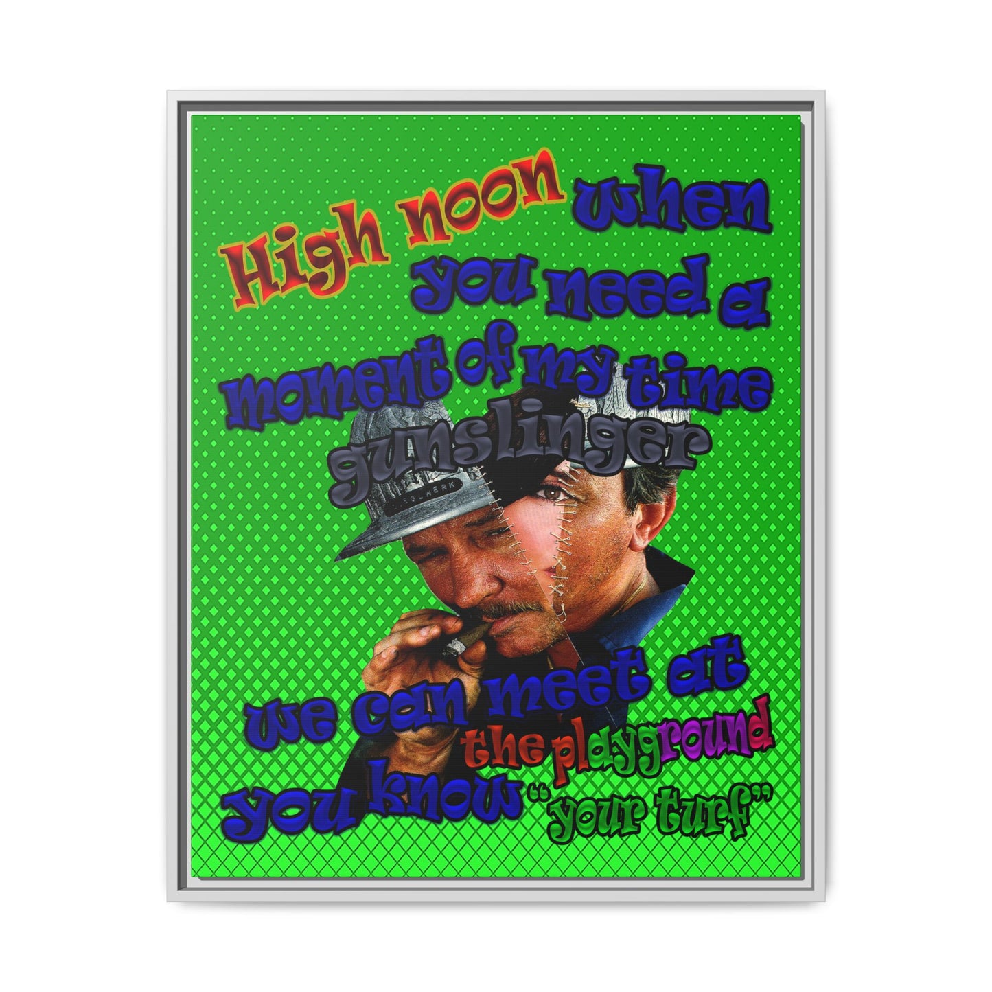 high noon - framed canvas art (logo green)