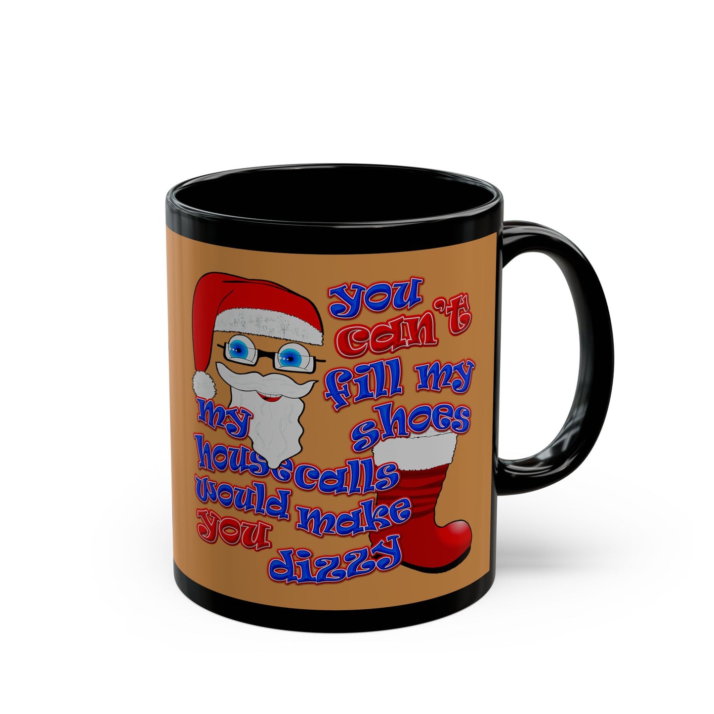 santa's shoes - Black Mug (light brown)