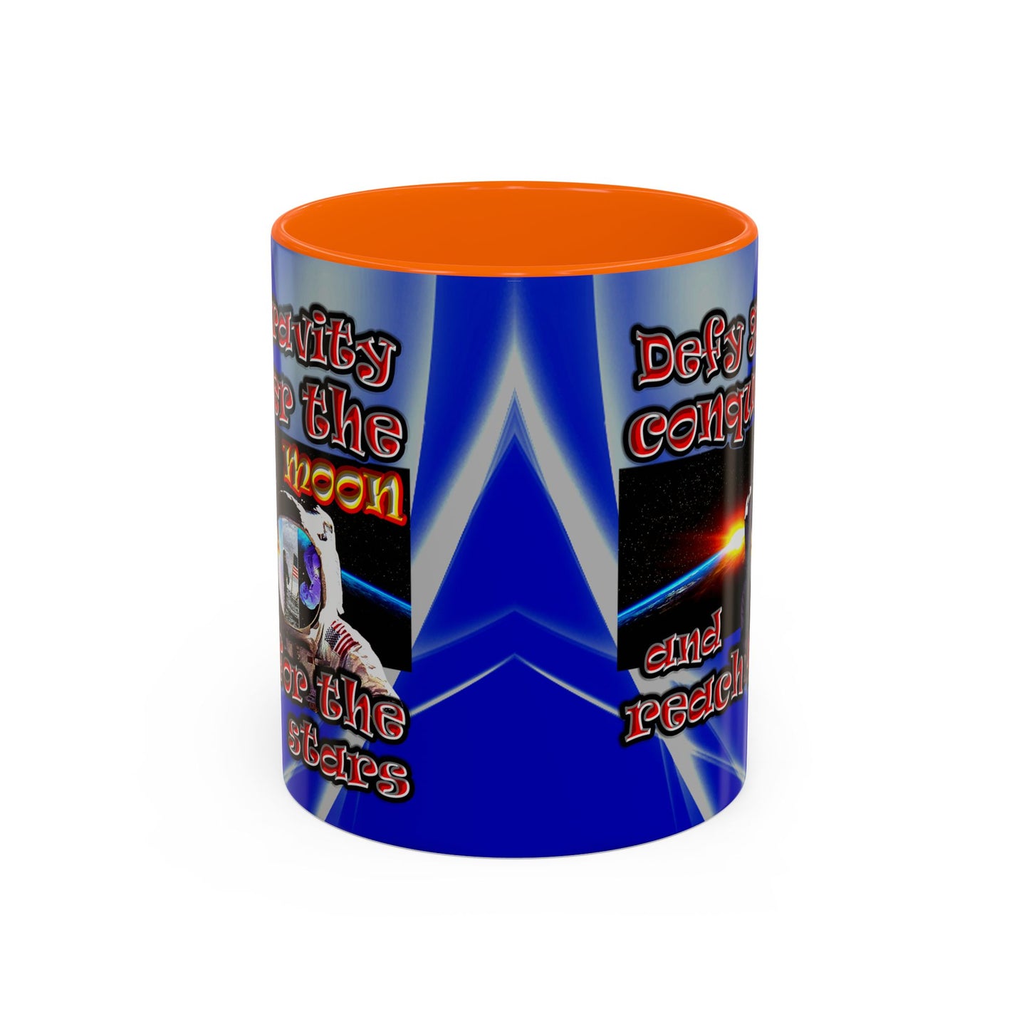 defy conquer reach - Accent Mug (blue-white wave)