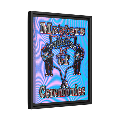 em cee squared - framed canvas art (light blue-purple wave)