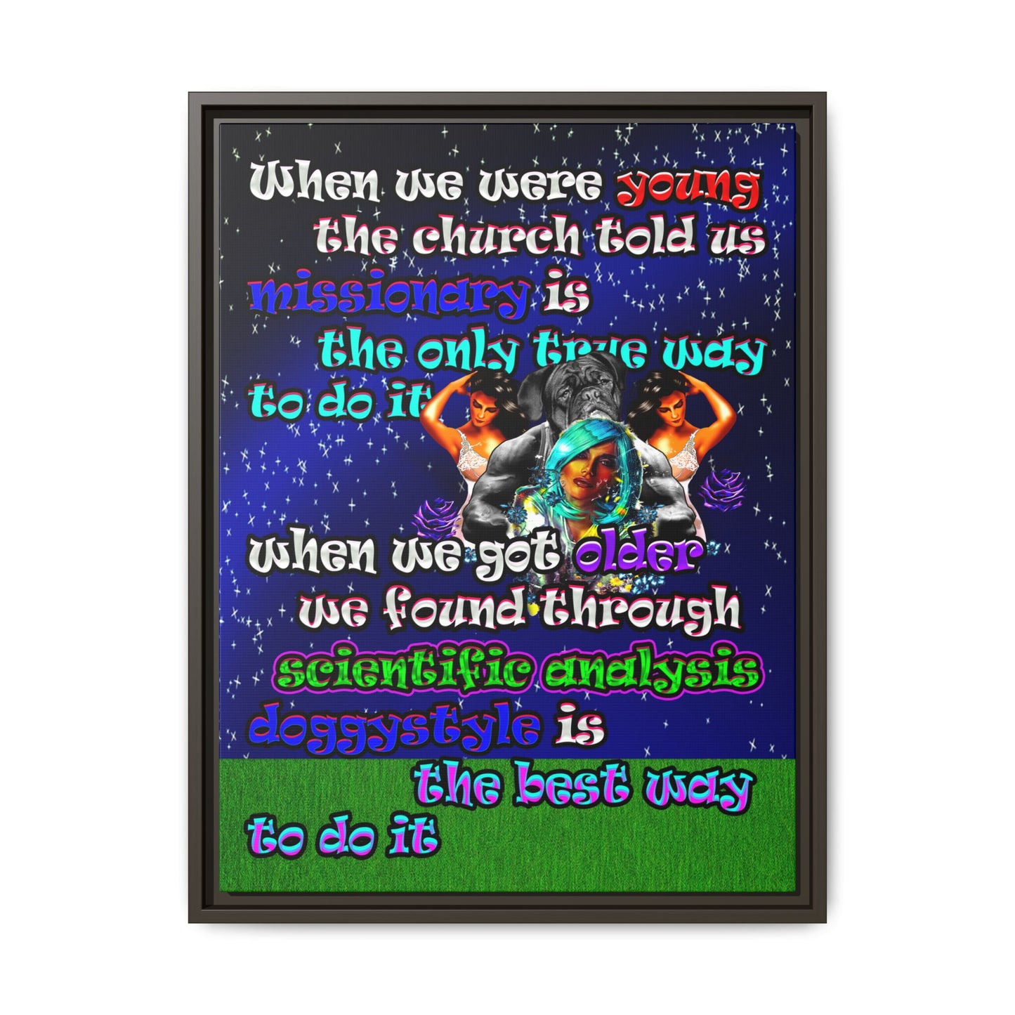 doggystyle - framed canvas art ('snoops' background)