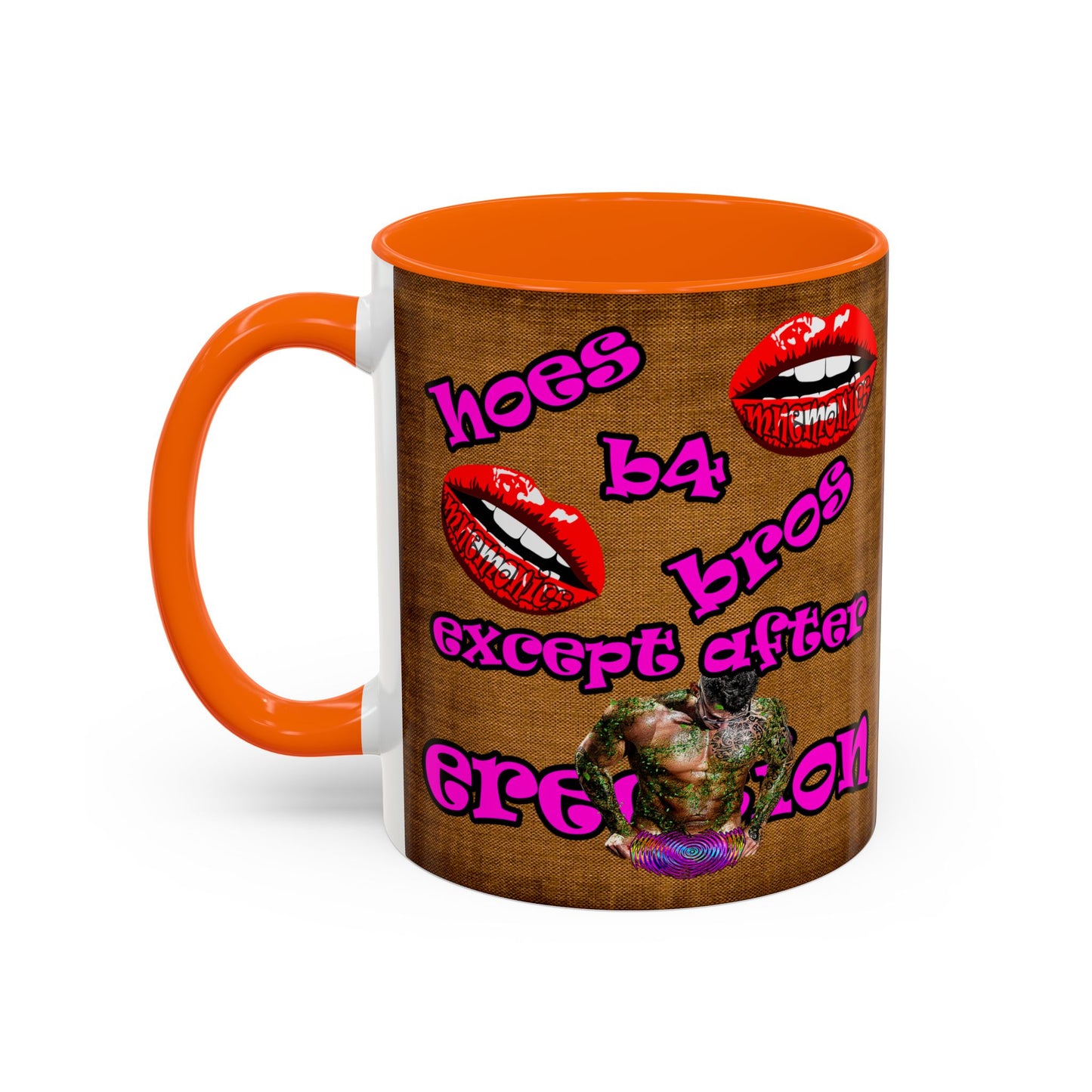 hoes b4 bros - Accent Mug (brown papyrus)