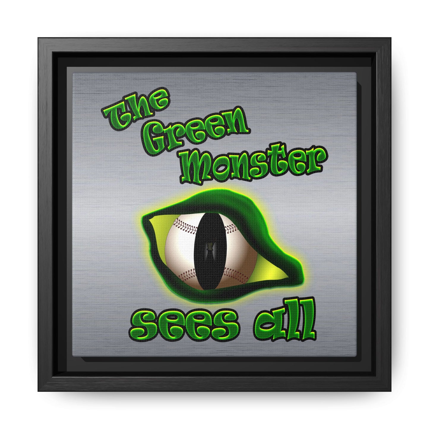 green monster - framed canvas art (brushed nickel)