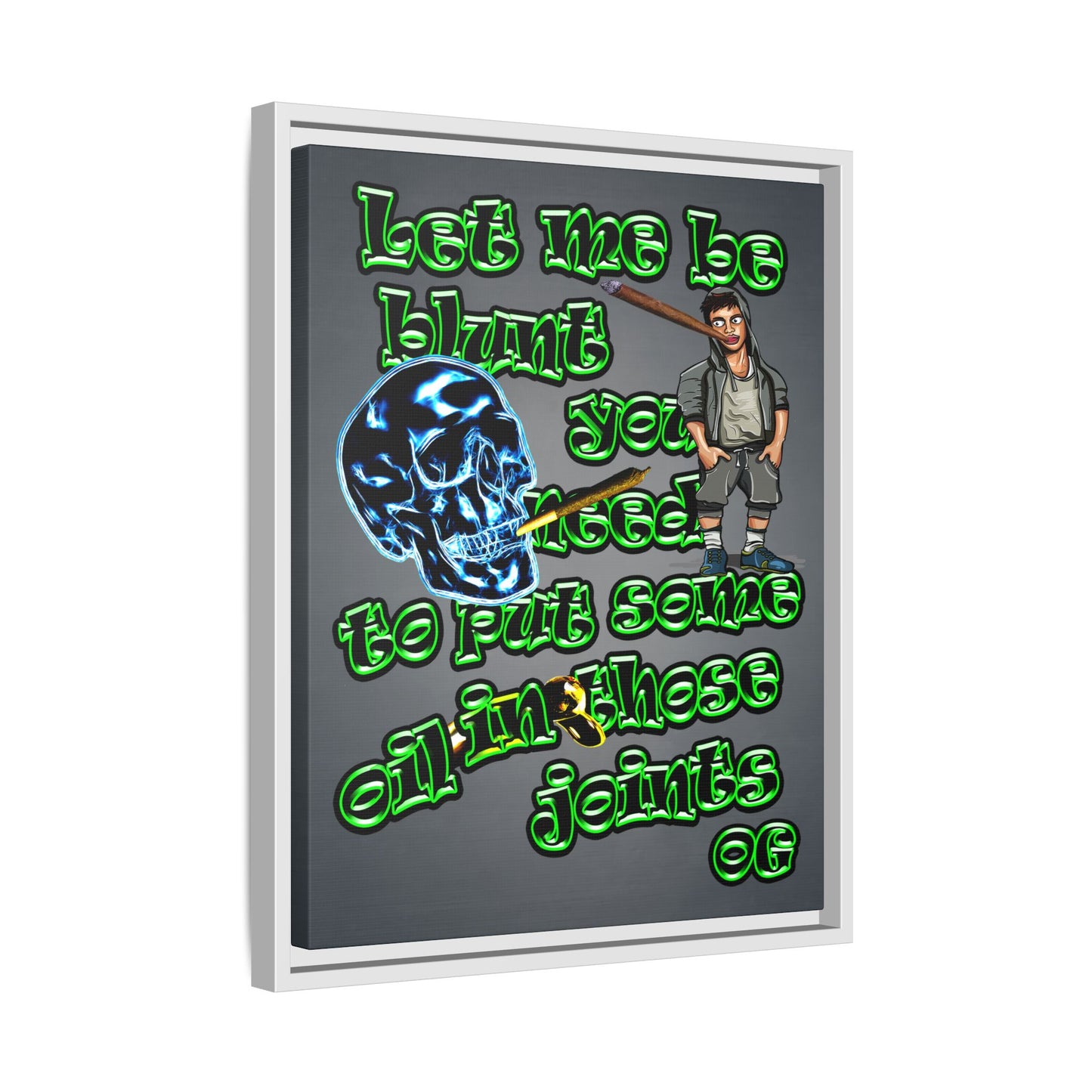 og - framed canvas art (grey-light grey)
