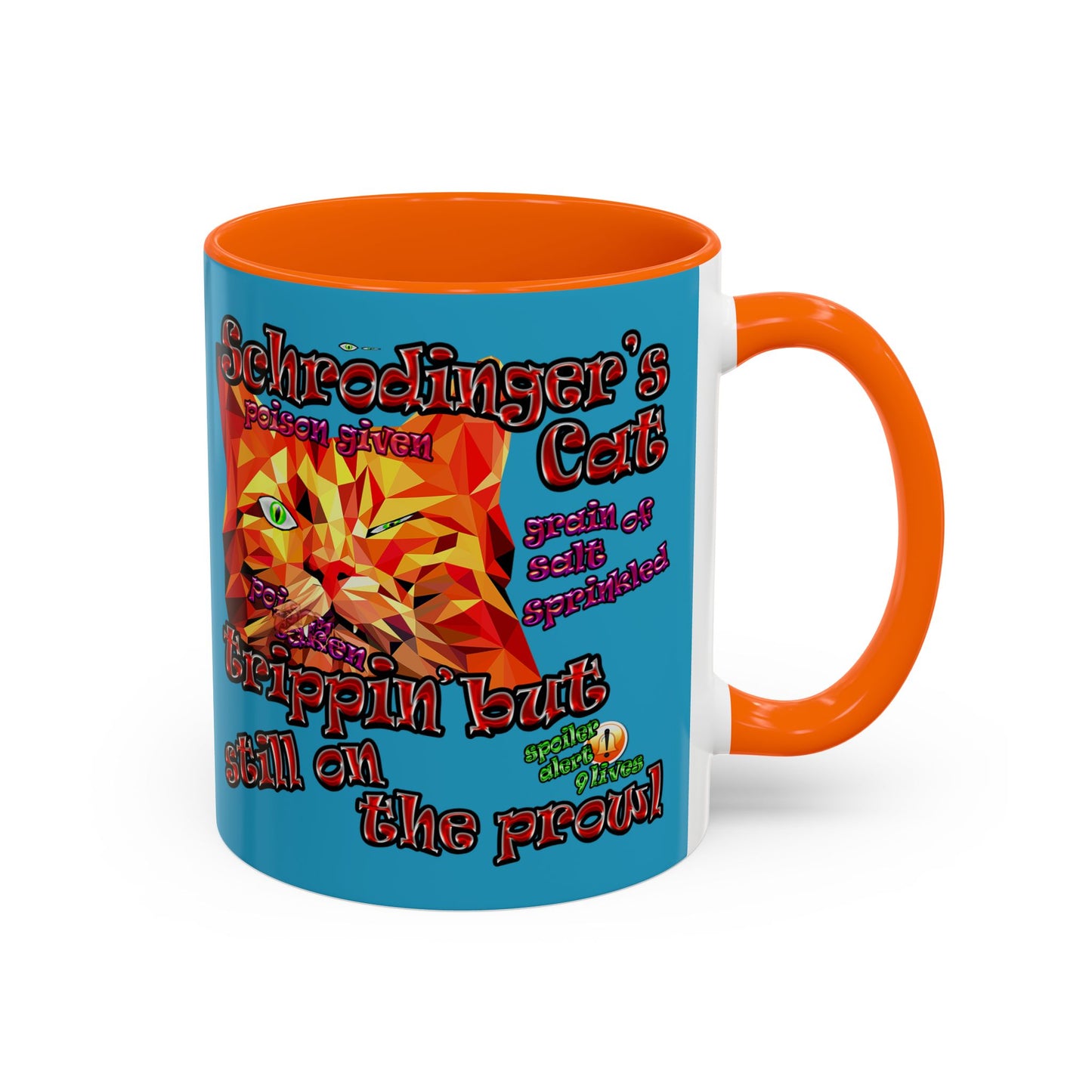 schrodinger's cat - Accent Mug (turquoise)