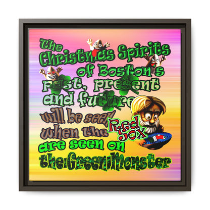 christmas spirits of boston - framed canvas art (color blur)