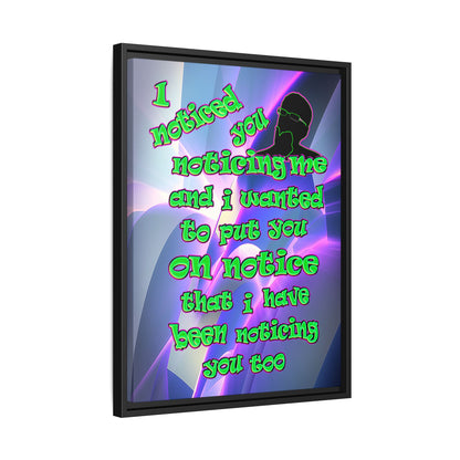noticed you noticing - framed canvas art (grey-pink wave)