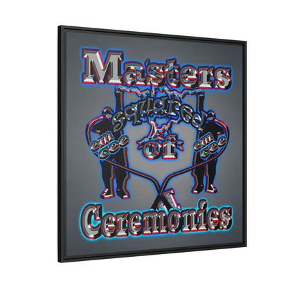 em cee squared - framed canvas art (grey-light grey)