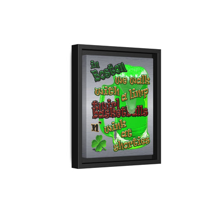 celtics logo - framed canvas art (brushed nickel)