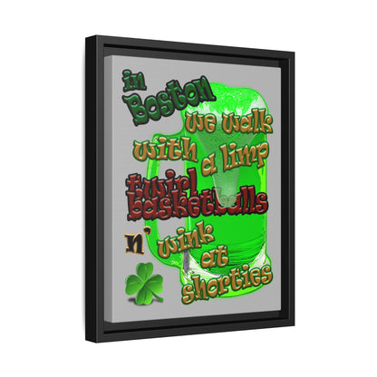 celtics logo - framed canvas art (light grey)