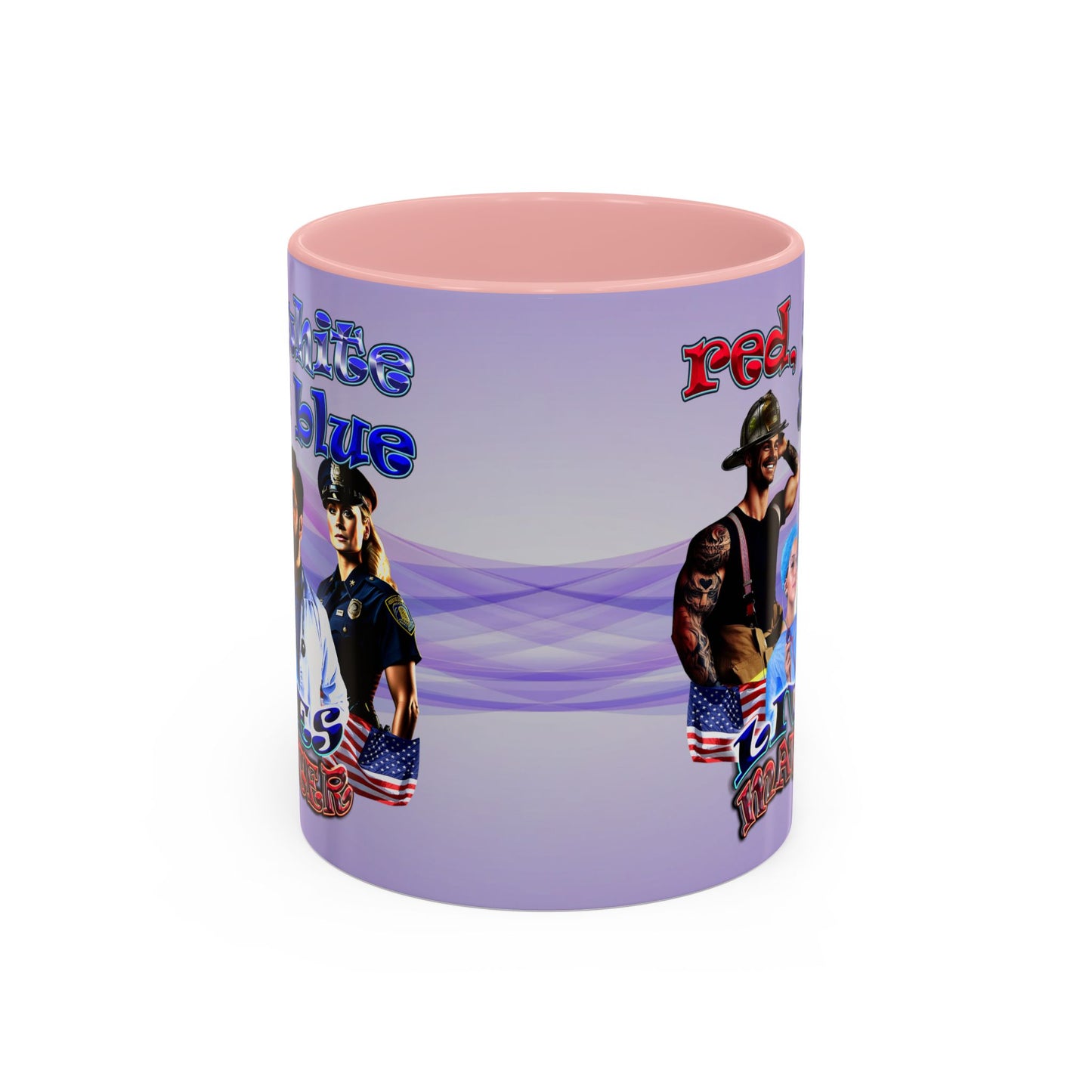 rw&b lives matter - Accent Mug (light blue-pink wave)