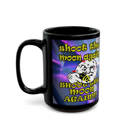 shoot the moon again - Black Mug (grey-pink wave)