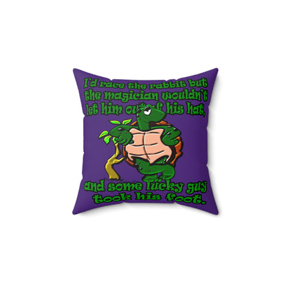 turtle race - Faux Suede Square Pillow - (purple)