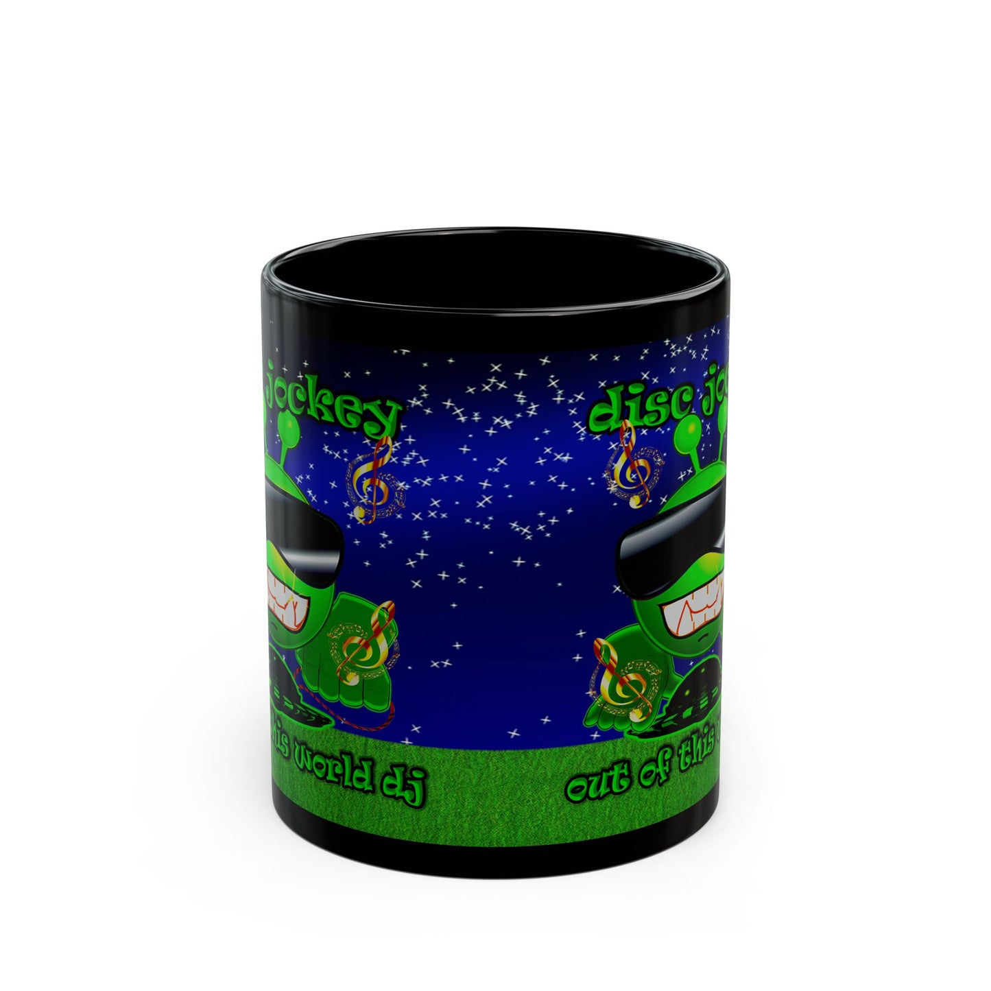 disc jockey - Black Mug ('snoops' background)