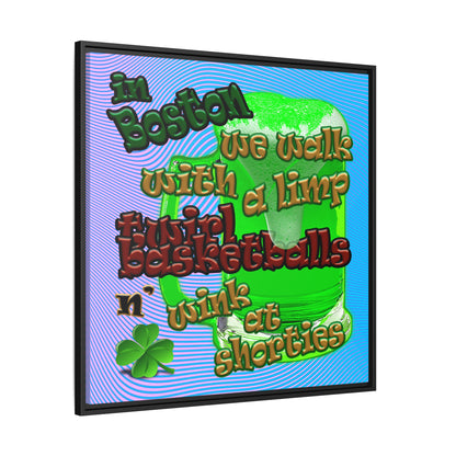 celtics logo - framed canvas art (light blue-purple wave)