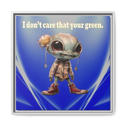 I don't care that your green - framed canvas art (blue-white wave)