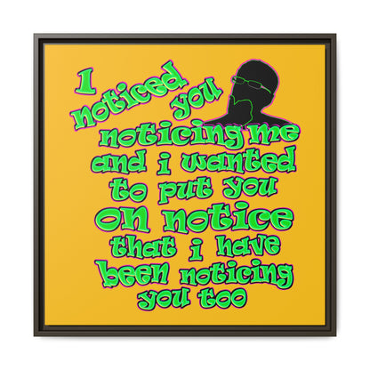 noticed you noticing - framed canvas art (yellow)