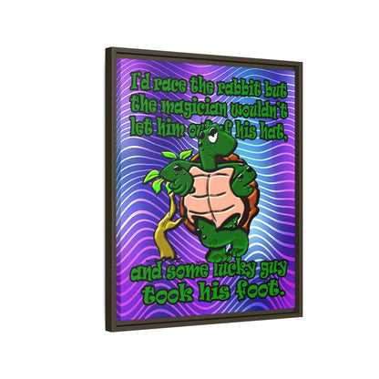 turtle race - framed canvas art (purple wave)
