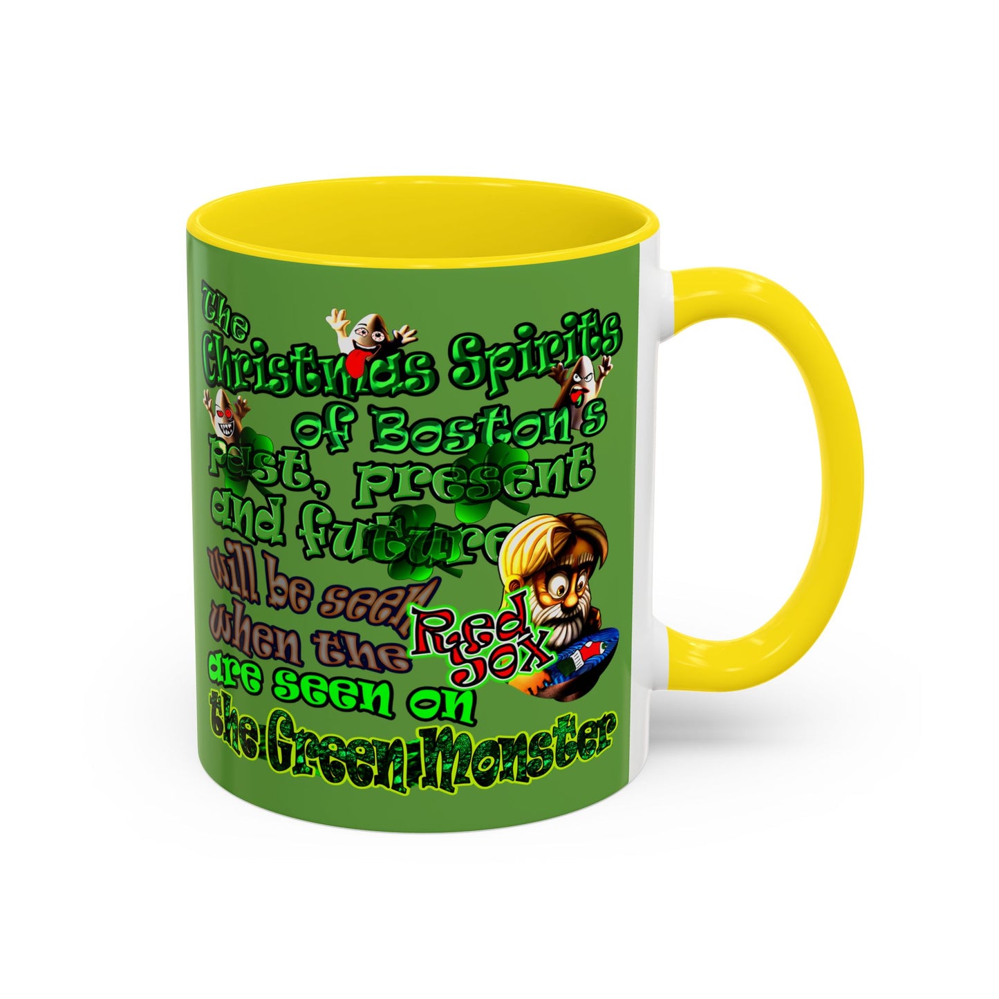 christmas spirits of boston - Accent Mug (green)