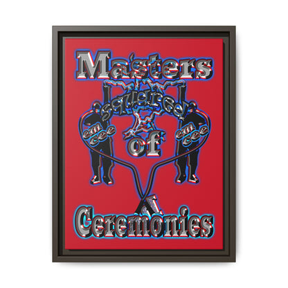 em cee squared - framed canvas art (dark red)