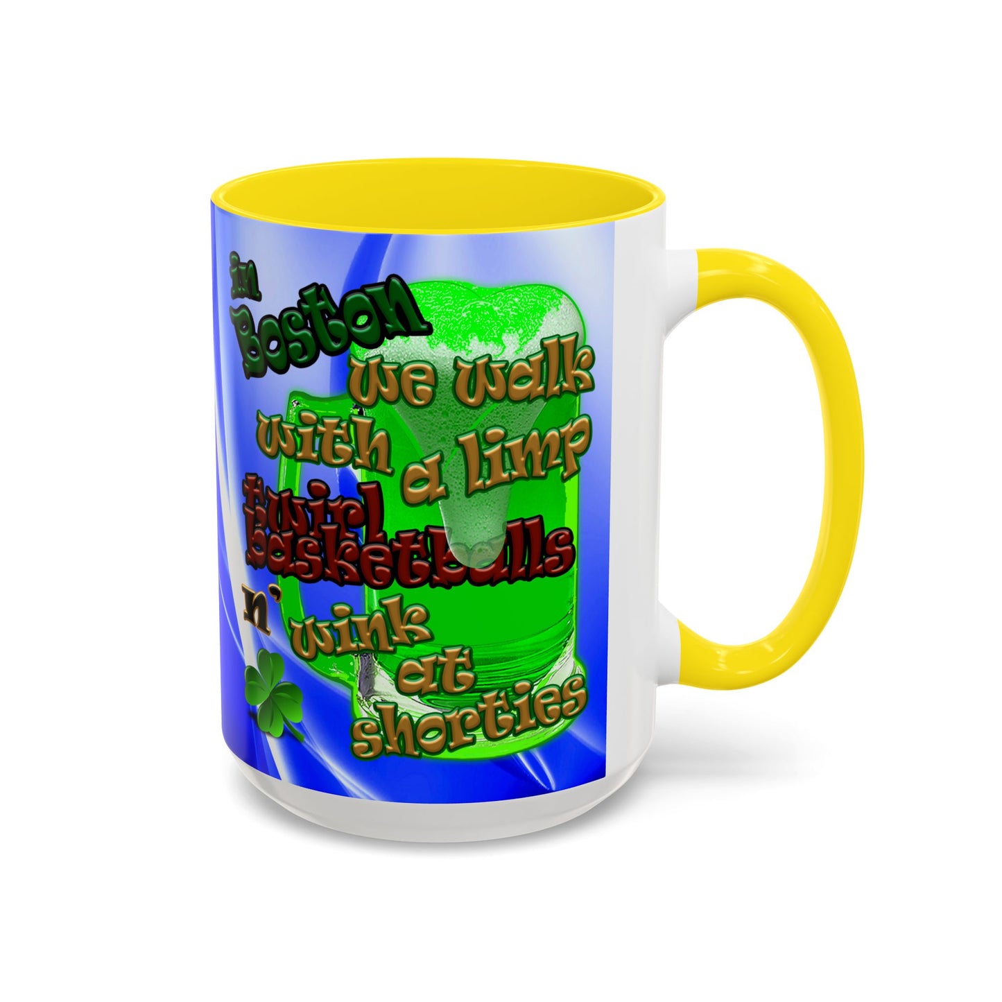 celtics logo - Accent Mug (blue-white wave)