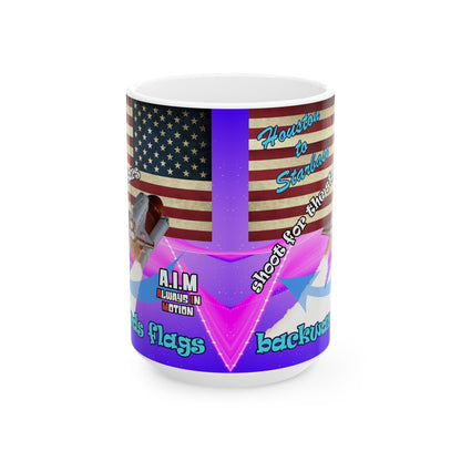 shoot for the stars - White Mug (purple-pink wave)