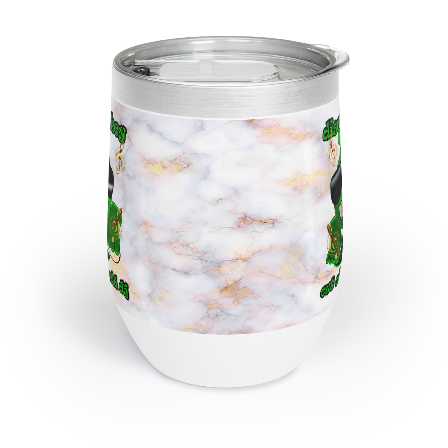 disc jockey - Chill Wine Tumbler (white marble)