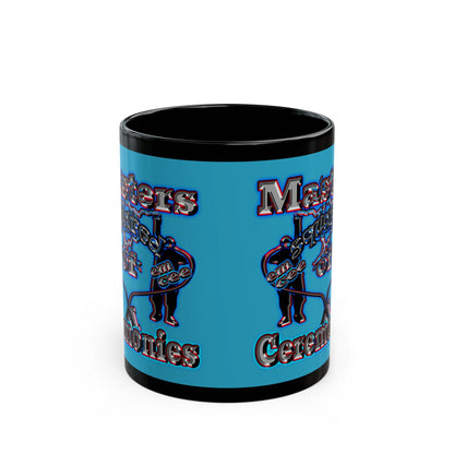 em cee squared - Black Mug (turquoise)