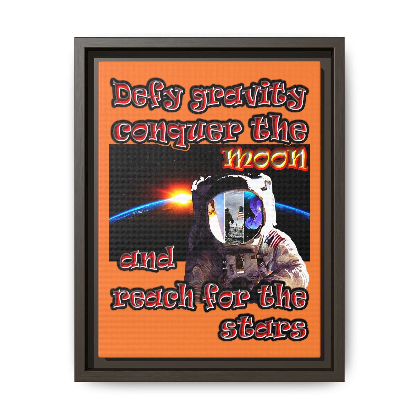 defy conquer reach - framed canvas art (crusta)