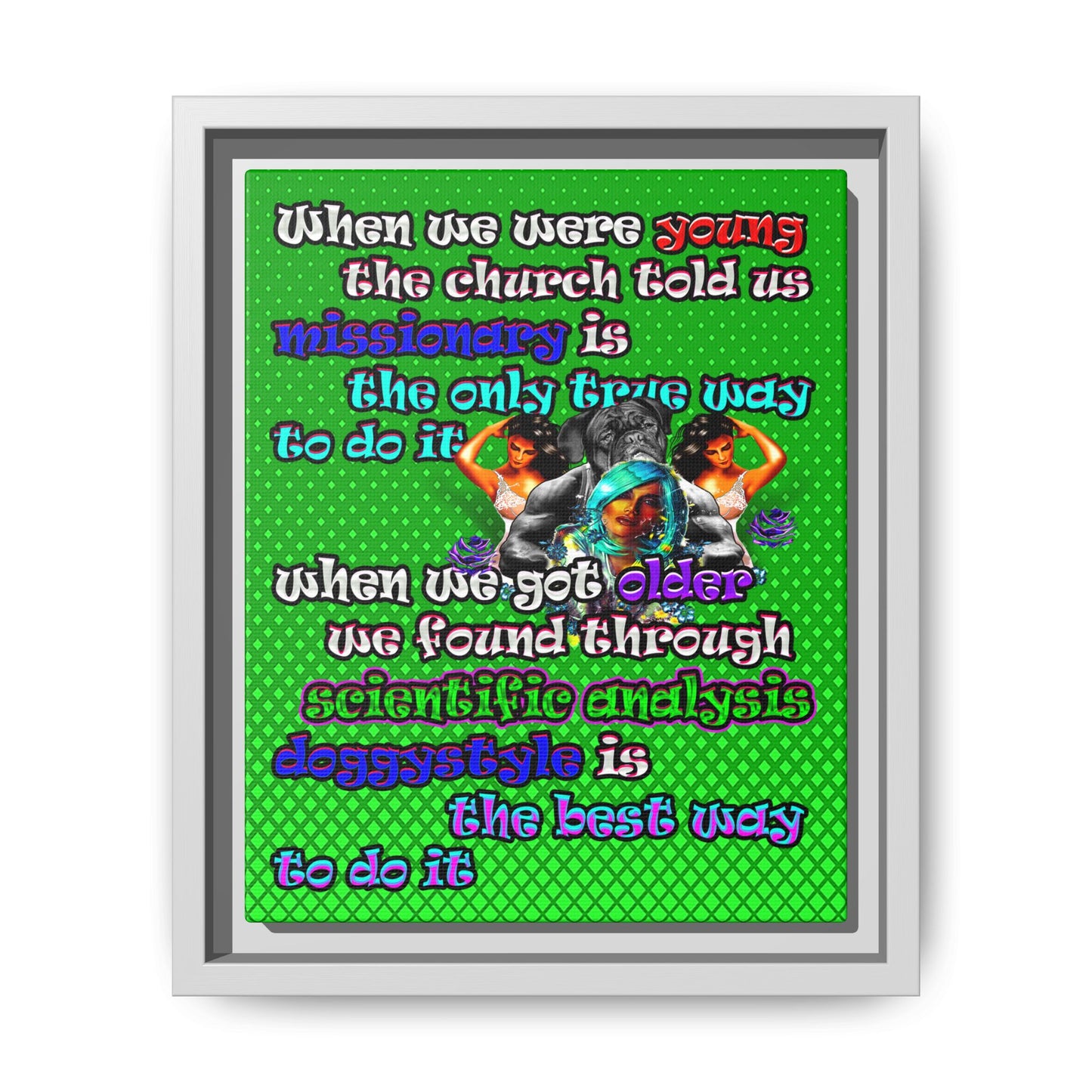doggystyle - framed canvas art (logo green)