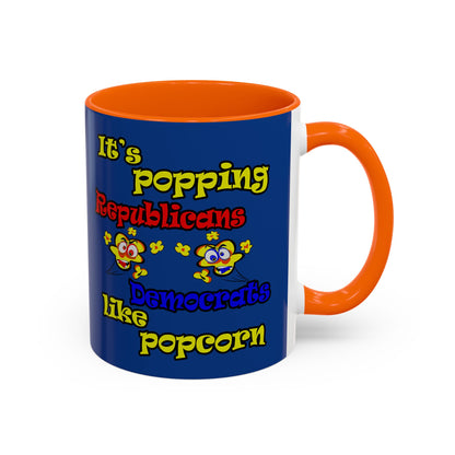 popping like popcorn - Accent Mug (dark blue)